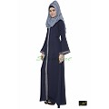 Front open abaya- Blue